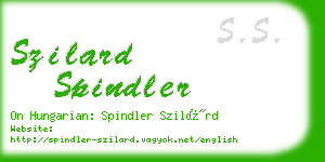 szilard spindler business card